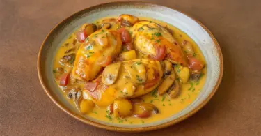 Poulet à la crème de champignons et lard fumé : un plat réconfortant et généreux